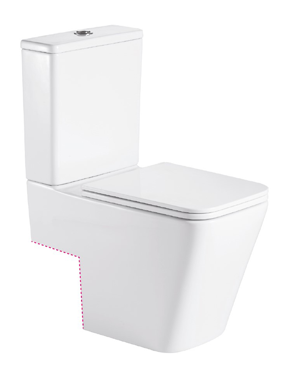 Anthem close coupled WC with cistern fittings and seat with cut out