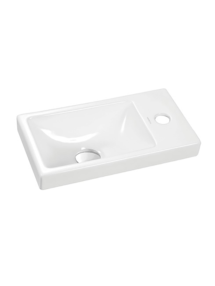 400mm reversible left or right cabinet basin with single tap hole