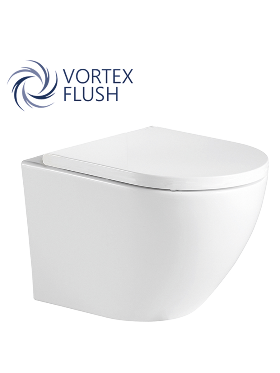 Lagoon wall hung WC with seat and VORTEX flush