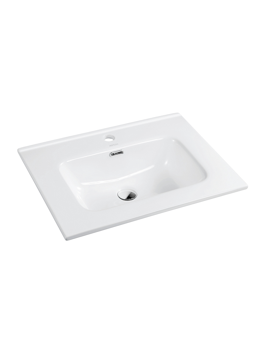 600mm cabinet basin with single tap hole and overflow