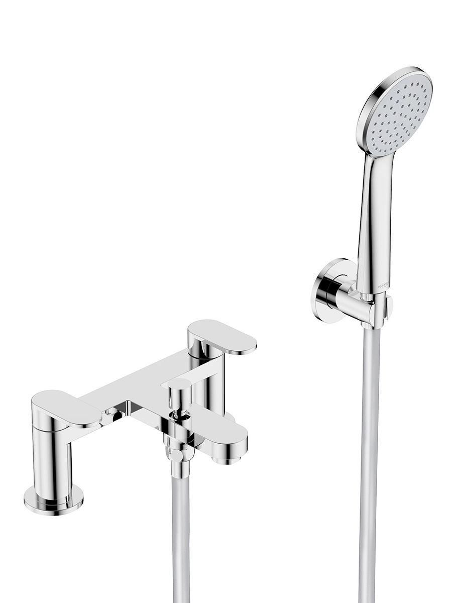 Aeres Deck mounted bath shower mixer with shower kit